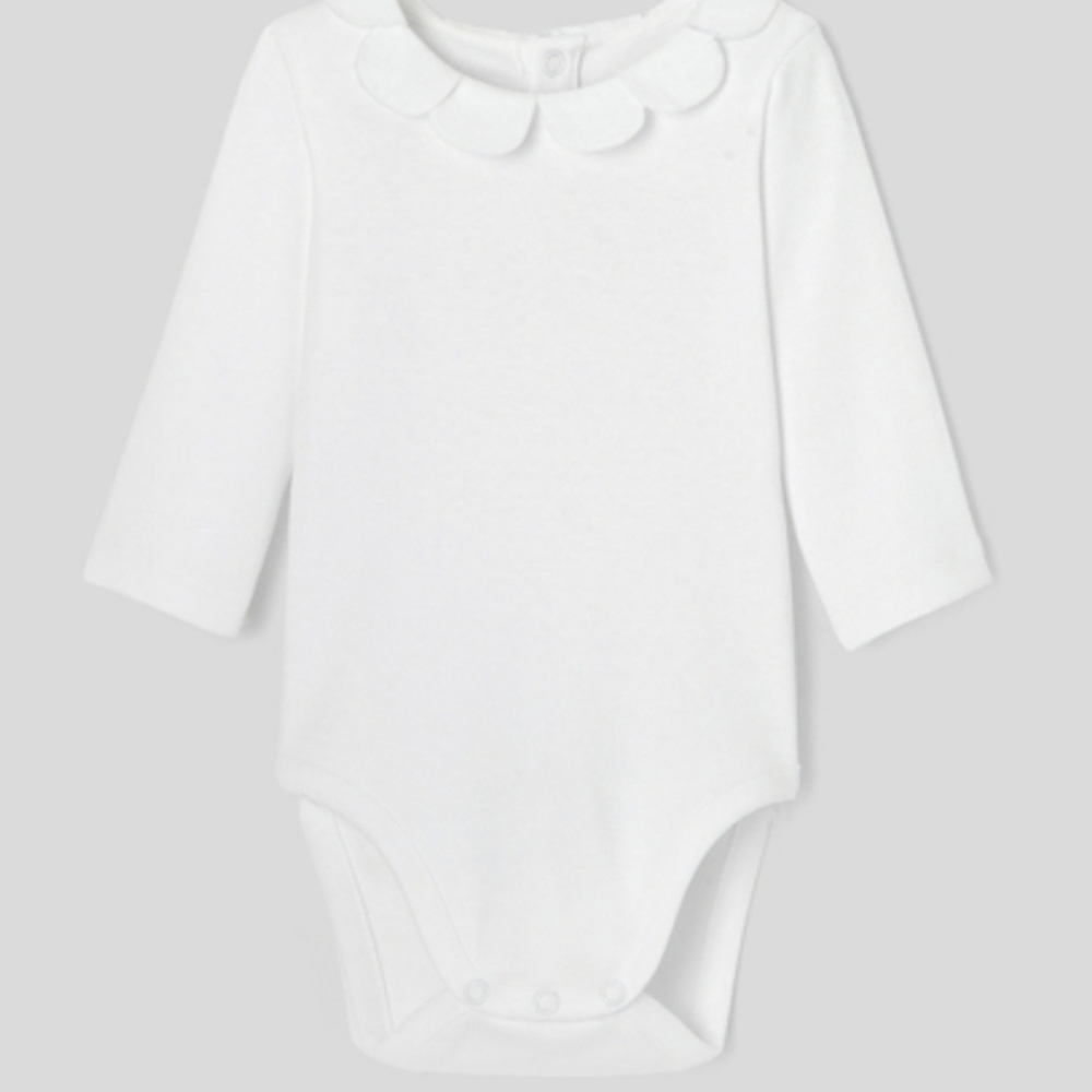 Jacadi bodysuit with petal neckline